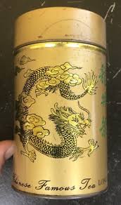 Vintage Famous Tea Tin - Chinese Longjing Green Tea w/Dragon ...
