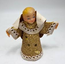 3 Vintage Christmas Ornaments -- 2 Gold Angels, Choir Boy ...