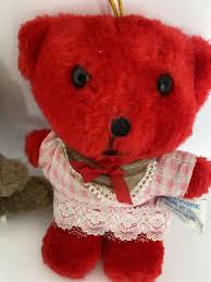 Vintage Bear Ornaments Mini plush By Commodore Set Of 2 Taiwan | eBay