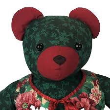 Vintage Handmade Fabric Teddy Bear Christmas Ornament Green Vest | eBay
