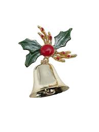 Vintage Christmas Jingle Bell Dangle Brooch With Holly Berry and Leaves - Etsy