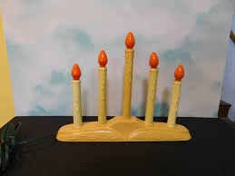 Vintage 5 Light Christmas Candelabra Electric Plastic Orange ...