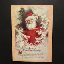 Vtg Christmas Greeting Card Loving Christmas Greetings Santa ...