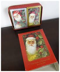 Vintage Enesco Christmas Santa Pack of playing cards in Gift ...