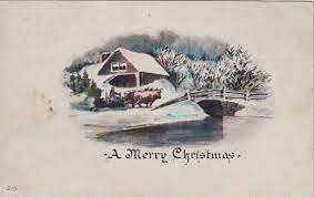 Antique Christmas Postcard Snow Winter Countryside Vintage ...