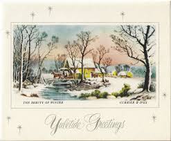 VTG Christmas Card approx 5.5 x 4.5" Currier & Ives - Beauty ...