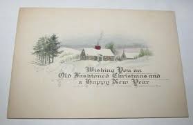 Wishing Old Fashioned Christmas Happy New Year Greeting Card ...