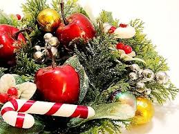 VTG Plastic Fruit Apples & Candy Cane Ring Wreath Christmas ...