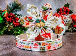 Christmas dog collar with Flower - White Christmas – Juju + Nana