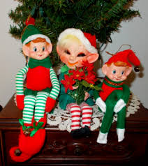 3~VTG CHRISTMAS ELF/PIXIE KNEE HUGGERS~1 BIG HEAD*POINTED ...