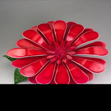 Vintage Red Enamel Flower Statement Ring. Upcycled Brooch ...