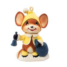 Vintage Christmas Mouse Ornament with Bell and Bag Plastic Molded figure 2.75" | eBay
