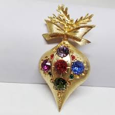 DODDS Signed Vintage Crystal Ornament Christmas Holiday Brooch - Etsy New Zealand