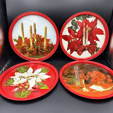 Four Vintage Atlantic Can Company Red Metal 10.75” Round ...