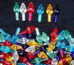 25 Small Ceramic Christmas Tree Twist Flame Lights Bulbs Peg ...