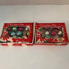 22 Vintage Mini Mercury Glass Christmas Ornament Box Dozen ...