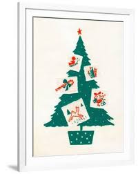 Christmas Tree Decorated with Christmas Cards, 1940S ...