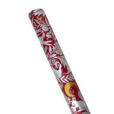Winter Woodland Animals Burgundy 3M Roll Wrap | Waterstones