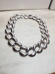 VINTAGE SILVER TONE CHOKER CHAIN 18 INCH LENGTH | eBay