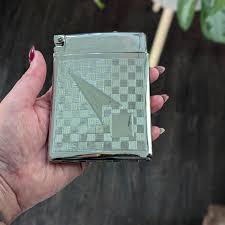 MCM Royal Case-lite, Vintage Cigarette Case and Lighter Combo, Silver Checkered Print, 1950s 1960s/Vintage Lighter/Atomic - Etsy Italia