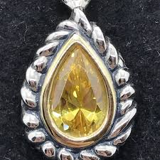 Vintage T * J 2-tone Citrine Yellow CZ Renaissance Revival Design Necklace | eBay