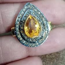 Pear Ruby Ring: Rose Cut Diamond, 925 Sterling Silver Solitaire - Etsy Israel