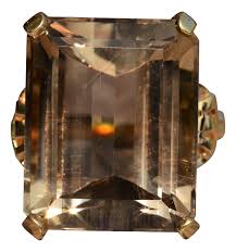 The Schooner: Impressive Quartz Ring in 14 Karat Yellow Gold ...