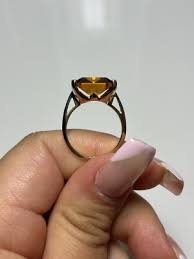 14k Yellow Gold Citrine Ring | eBay