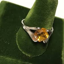 Vintage Topaz/Citrine Stamped 18k Gold HGE Ring Size 5 November Stone | eBay