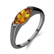 Citrine East West Marquise Engagement Ring | LUO
