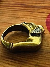 Vintage Rhinestone and Brass Elephant Ring, 1960's Unusual ...