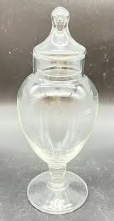 Clear Glass Apothecary Jar with Lid 10" Tall Candy Trinkets ...