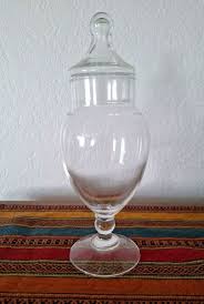 Apothecary Jar 8.25" Tall Candy Dish Clear Glass Footed ...