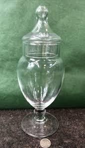 Vintage Clear Glass Apothecary Jar with Lid 8" Tall Candy ...