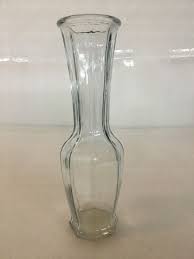 Paneled Clear Glass Vase 9 inches tall, 2 inches wide bottom ...