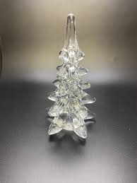 Vintage Clear Glass Crystal-Like Christmas Tree Figurine 5.5 ...