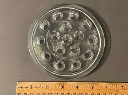 VINTAGE 16 HOLD CLEAR CRYSTAL FLORAL ARRANGING FLOWER FROG ...