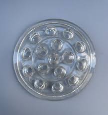 Vintage Flower Frog Heavy Clear Glass 16 Hole Stem Holder ...