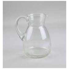 Hand Blown And Cut Glass Pitcher Engraved Pheasants Forest Motif . For Sale at Ruby Lane