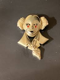 Goldtone Clown Brooch - Etsy