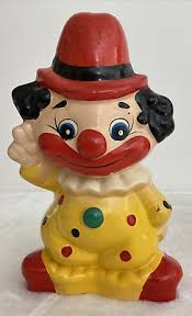 Large Vintage Ceramic Money Box Colourful Hand Painted Clown Pattern Kitsch Art | eBay Australia