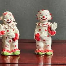 Vintage Circus Clowns With Piggy Salt Pepper Shakers 1940's Adorable Loveable Hand Painted - Etsy
