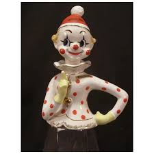 50s Napco Santa CHRISTMAS ELF Clown Polka Dot Pixie Decanter Liquor . For Sale at Ruby Lane