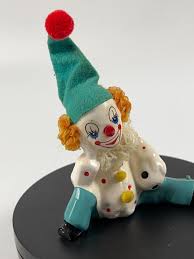 Vintage Miniature Porcelain Clown sitting down with soccer ball and fe – Flippin Goodies