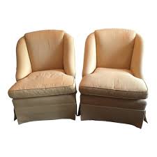 1990s Baker Upholstered Swivel Club Chairs- a Pair | Chairish