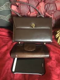 Micro Mini vintage Brown leather 1940s W/Brass Hardware ...