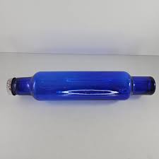 Vintage Cobalt Blue Art Glass Rolling Pin With Screw On Cap Hollow | eBay