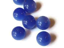 13 12mm Round Blue Vintage Moonglow Lucite Beads Loose Ball ...