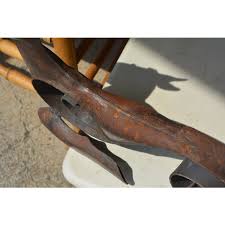 1980s Brutalist / Rustic Hand Crafted Iron / Rust Metal Sitting Scroll Deer Sculpture Figurine | Chairish