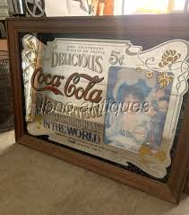 Vintage Large Coca Cola Mirror Sign Delicious Relieves ...